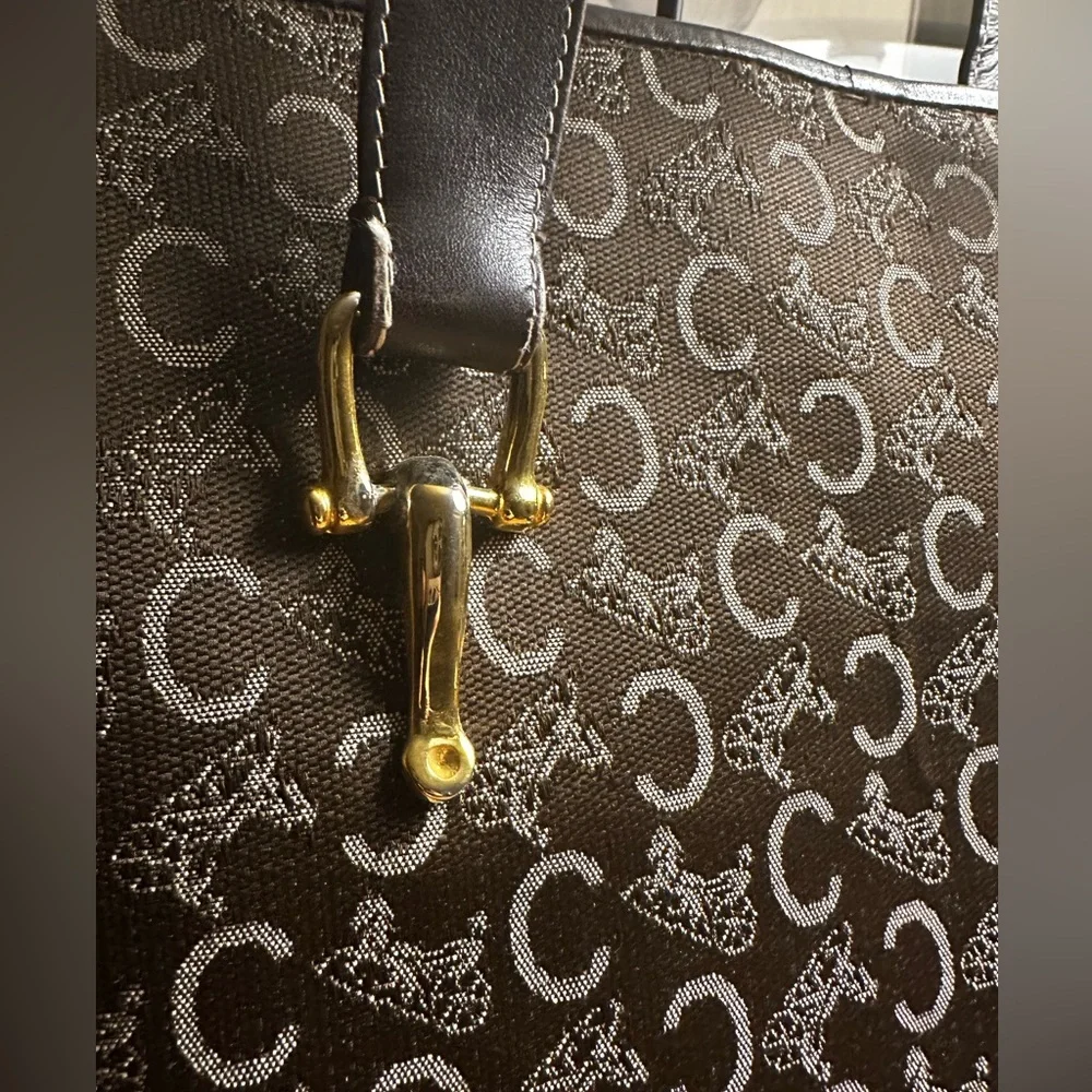 Celine Brown Canvas & Leather C Carriage Tote - Picture 2 of 15